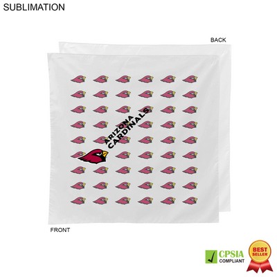 White Square Bandana, 22x22, Sublimated Full Color Logos